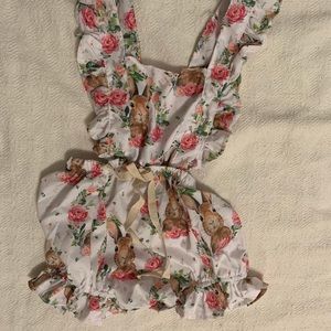 Easter/Spring Pinafore with Adorable Bunny Print!